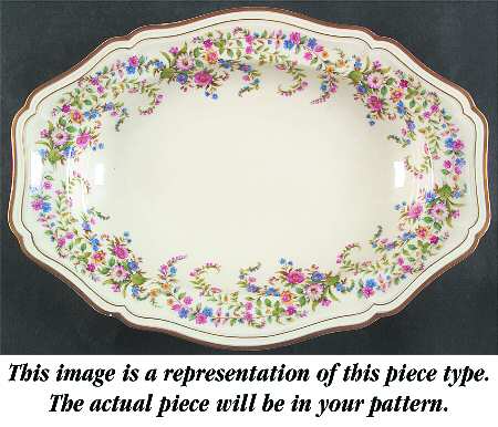 Chippendale All White 12" Oval Vegetable Bowl