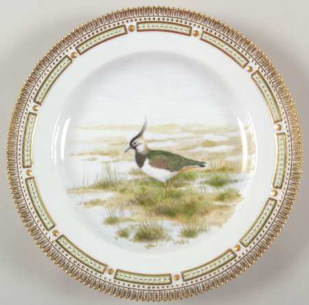 Flora Danica Game Series (Birds) Dinner Plate-Vanellus vanellus/Northern Lapwing