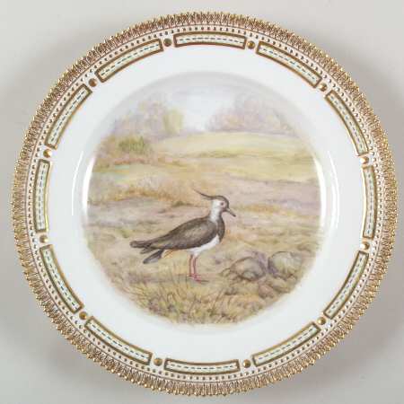 Flora Danica Game Series (Birds) Dinner Plate-Vanellus vanellus/Northern Lapwing