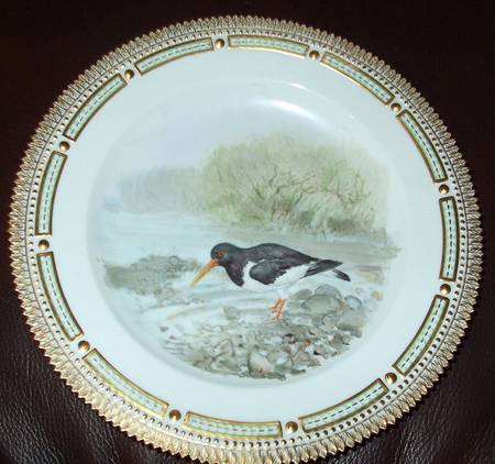 Flora Danica Game Series (Birds) Bird Dinner Plate-Haematopus ostrale/Oystercatcher