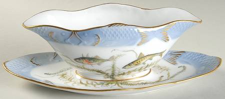 Fish Service (Blue Border) by Royal Copenhagen