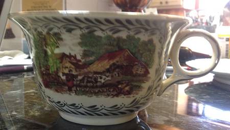 Rural Scenes Brown Multicolor (Laurel Inner Band) Oversized Cup