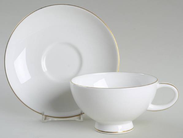 Symmetry Gold Footed Cup & Saucer Set