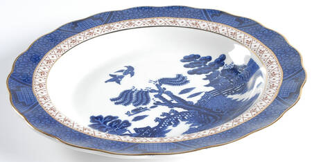 Real Old Willow (Made in China) Rim Soup Bowl