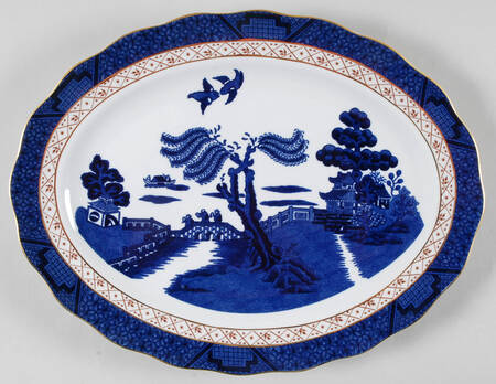 Real Old Willow (Made in China) 13" Oval Serving Platter