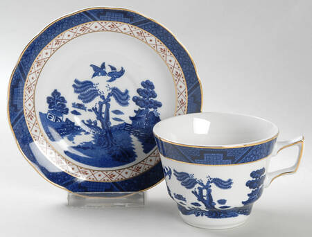 Real Old Willow (Made in China) Flat Cup & Saucer Set
