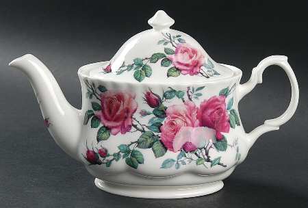 English Rose (Ribbed, No Trim) Small Teapot & Lid