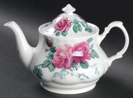 English Rose (Ribbed, No Trim) Teapot & Lid