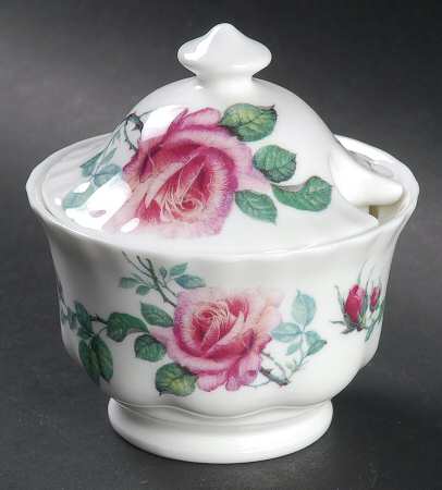 English Rose (Ribbed, No Trim) Sugar Bowl & Lid