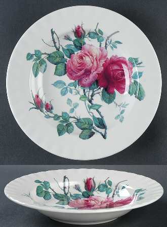 English Rose (Ribbed, No Trim) Rim Soup Bowl