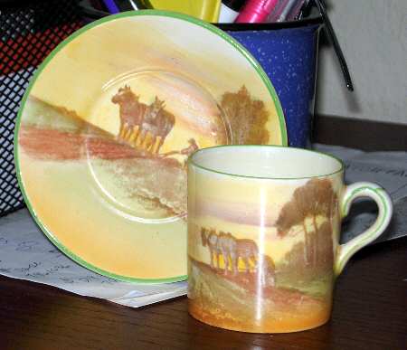 Ploughing Flat Demitasse Cup & Saucer Set