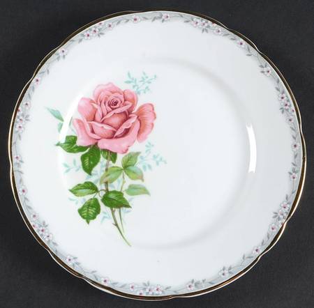 Roses To Remember (Pink, Scalloped) Bread & Butter Plate