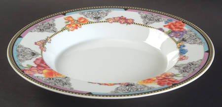 Hot Flowers Large Rim Soup Bowl