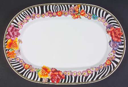 Hot Flowers 14" Oval Serving Platter