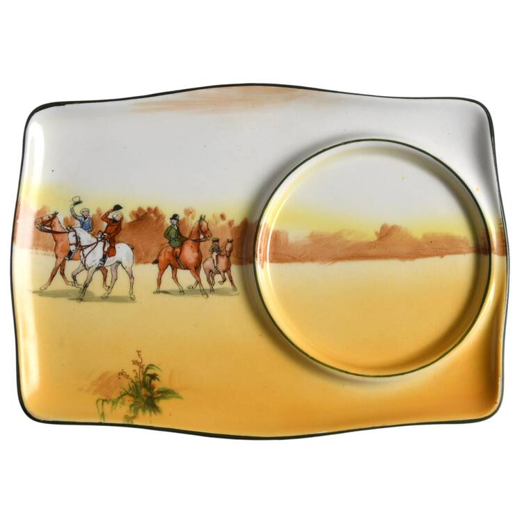 Hunting (John Peel, Earthenware) Plate for Dessert Plate & Cup Set