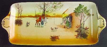 Hunting (John Peel, Earthenware) Large Sandwich Tray