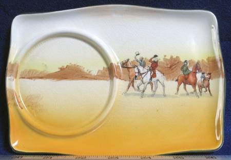 Hunting (John Peel, Earthenware) Plate for Dessert & Cup Set