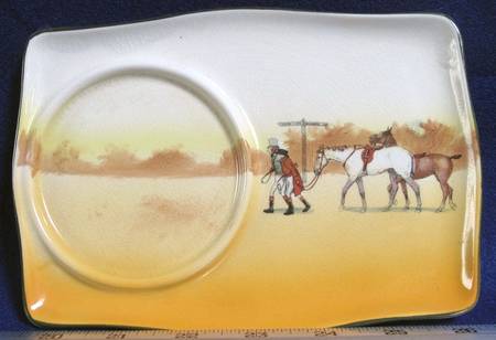 Hunting (John Peel, Earthenware) Plate for Dessert Plate & Cup Set