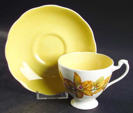 Orchids of Merit Footed Cup & Saucer Set