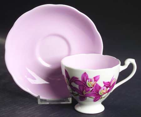 Orchids of Merit Footed Cup & Saucer Set