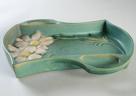 Peony Nile Green 10" Rectangular Handled Tray