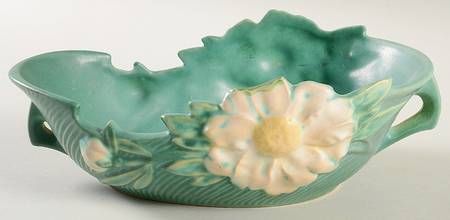 Peony Nile Green 10" Oval Handled Bowl