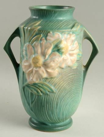 Peony Nile Green 9" Handled Vase