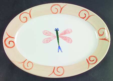 Dragonfly 14" Oval Serving Platter