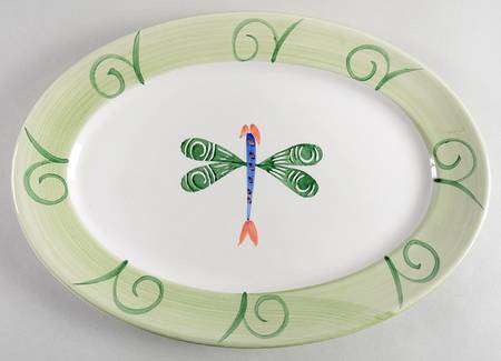 Dragonfly 14" Oval Serving Platter