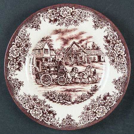 Coaching Scene Brown (Smooth) Salad Plate