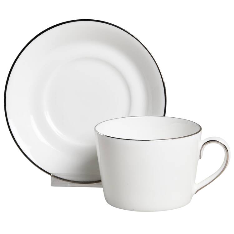 Signature Platinum Flat Cup & Saucer Set