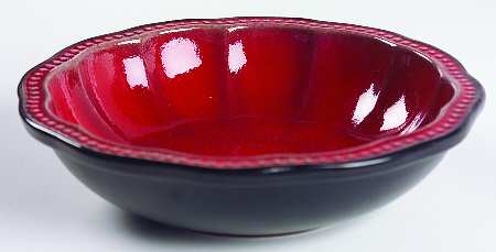 Hobnail Red (Round) Rim Soup Bowl by Roscher & Co