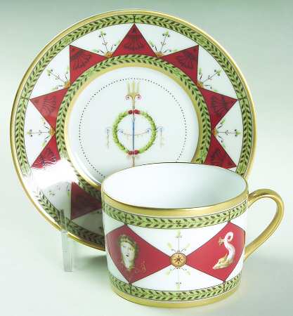 Antique Flat Cup & Saucer Set