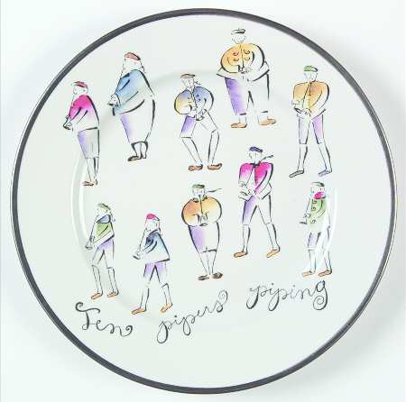 Twelve Days of Christmas (Platinum Trim) Salad Plate