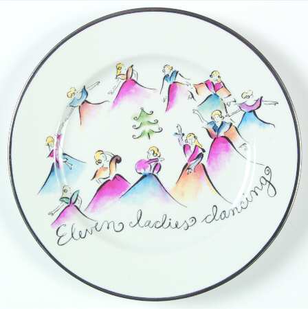 Twelve Days of Christmas (Platinum Trim) Salad Plate