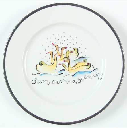 Twelve Days of Christmas (Platinum Trim) Salad Plate