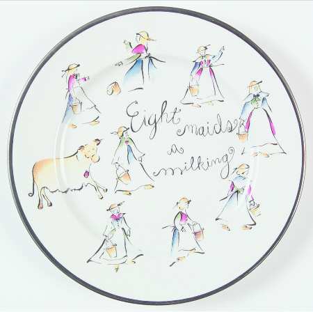 Twelve Days of Christmas (Platinum Trim) Salad Plate