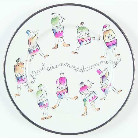 Twelve Days of Christmas (Platinum Trim) Salad Plate