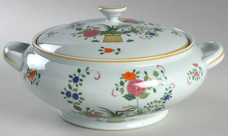 Chine Petit Panier Chinois Celadon Round Covered Vegetable