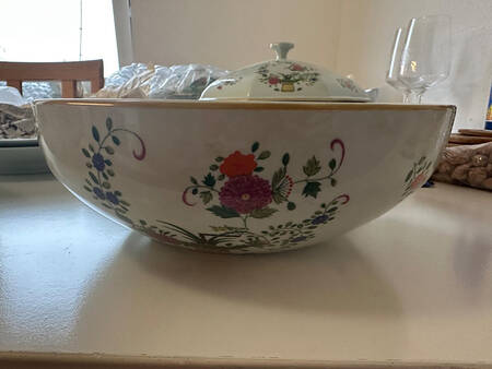Chine Petit Panier Chinois Celadon 9" Salad Serving Bowl