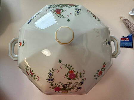 Chine Petit Panier Chinois Celadon Lid for Octagonal Vegetable
