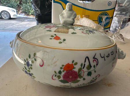 Chine Petit Panier Chinois Celadon Tureen &  Lid