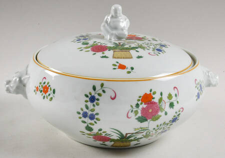 Chine Petit Panier Chinois Celadon Round Covered Vegetable