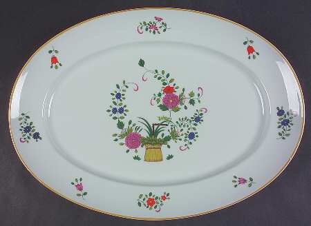 Chine Petit Panier Chinois Celadon 16" Oval Serving Platter