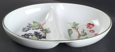 Cotswold Fruit 11" Oval Divided Vegetable Bowl