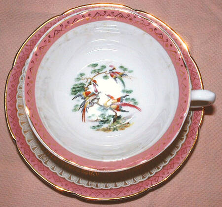 RGR82 Pink Footed Cup & Saucer Set