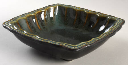 Hobnail Fall Green Square Soup Bowl