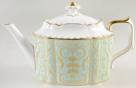 Darley Abbey Harlequin Green Teapot & Lid