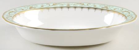 Darley Abbey Harlequin Green 9" Oval Vegetable Bowl