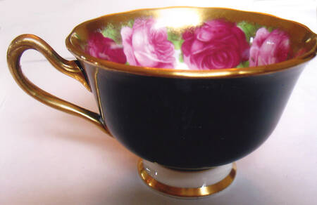 Old English Rose Matte Footed Cup
